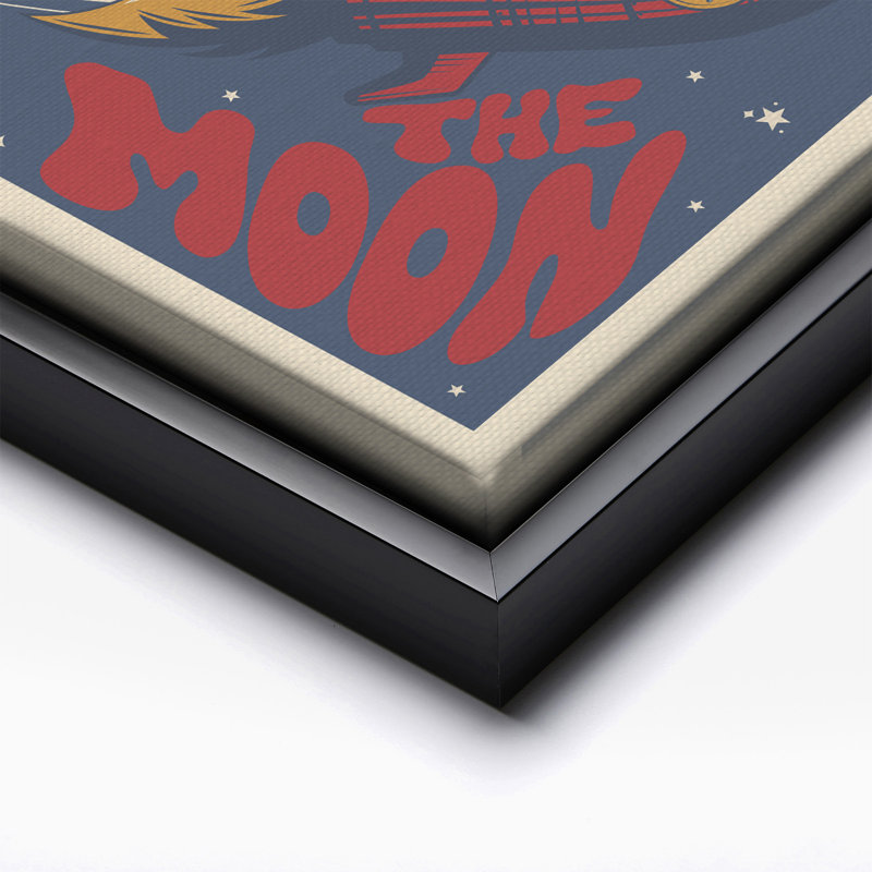 The Moon No2, Cadre noir, Canevas, H 11 po x l 14 po