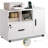 Lateral File Cabinets with Lock , File Cabinet with Charging Station for Home Office, Wooden Rolling Printer Stand with Shelves, White
