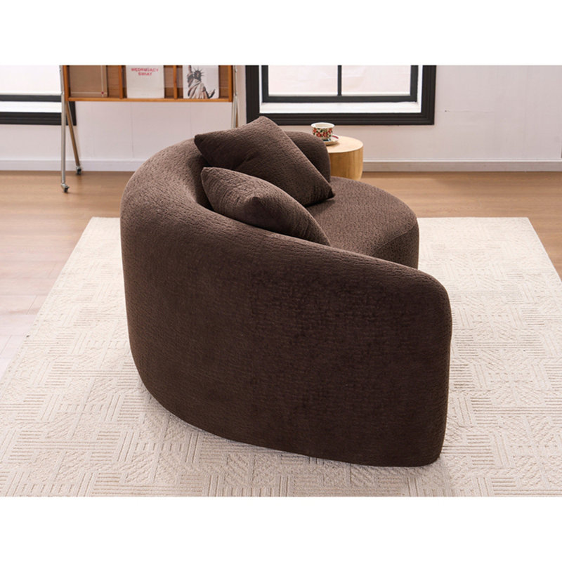 Canapé modulaire courbé en S en chenille: double profondeur (21,3 po et 26,8 po), sans assemblage, compact pour les petits espaces, 400 lb, L 66,9 po