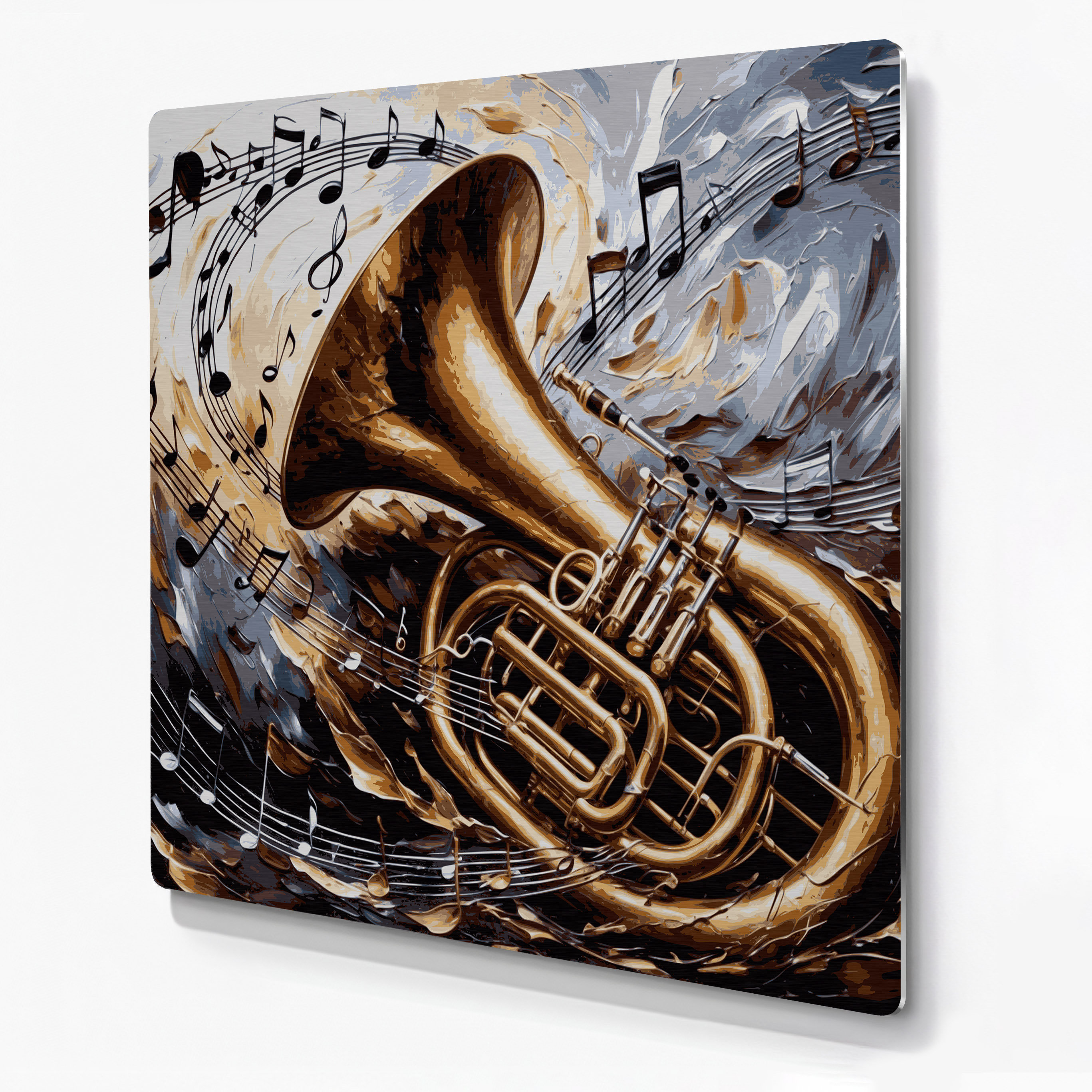 Hokku Designs Music Tuba Brown Metal Wall Art | Wayfair