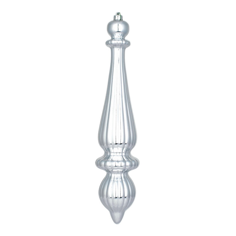 Ornement de Noël en forme de goutte 14 po UV, Argent