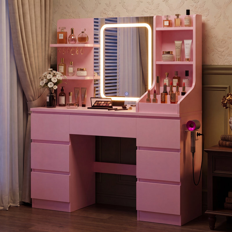 Dressing Table, Pink