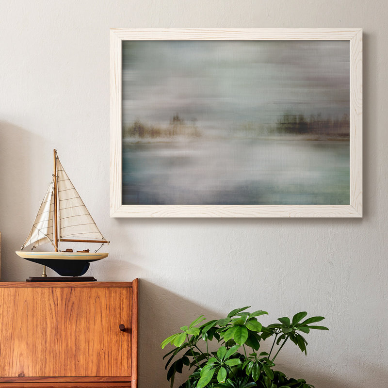 «Misty Lake», reproduction d'art sur toile, H 17 po x l 20 po x P 1 po, Blanc