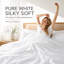 Ensemble de literie en microfibre blanc 4 pièces, ensemble de draps doux grand et très grand avec housse de couette, drap-housse, drap plat et taies d'oreiller pour la chambre à coucher-439442542