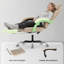 Fauteuil de jeu monobloc en velours beige avec massage lombaire et dossier réglable multi-angles