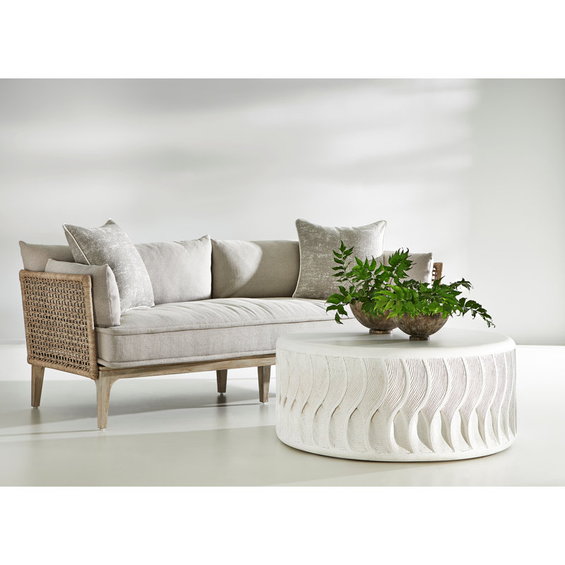 Catalonia Outdoor Teak Loveseat, Beige Linen 6025-012