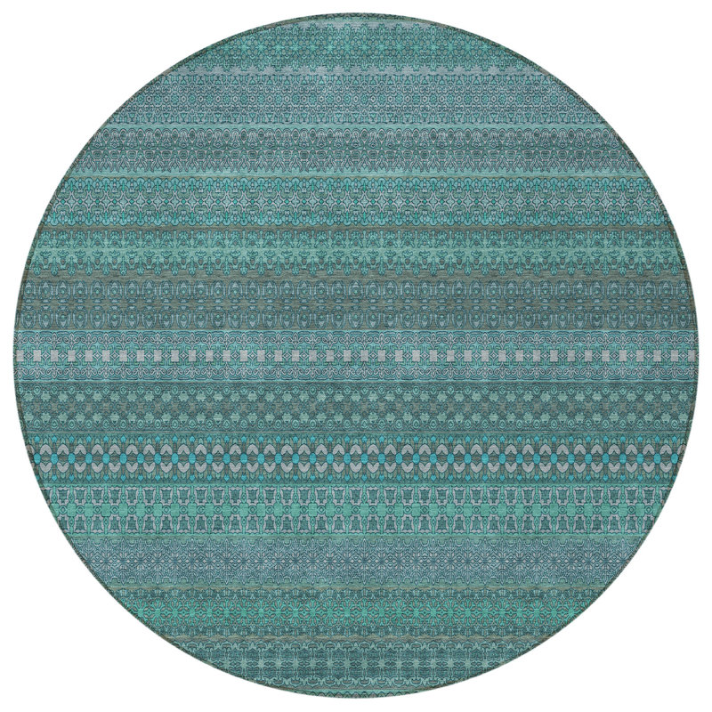 Tapis extérieur rond lavable antidérapant 8 pi