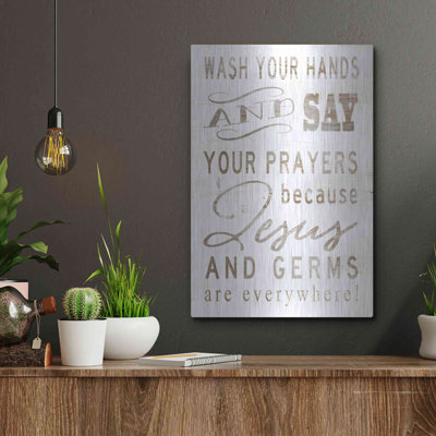 «Wash Your Hands» par Cindy Jacobs, art mural en métal