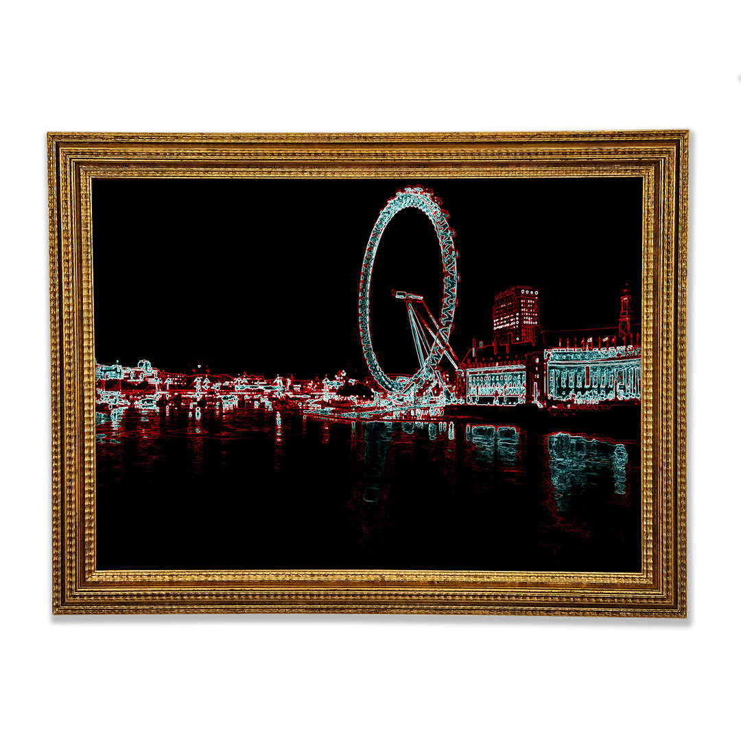 London Thames London Eye - Einzelner Bilderrahmen Kunstdrucke