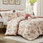 Ensemble de literie en microfibre hypoallergénique, rosé multicolore, style jardin champignon pour la maison