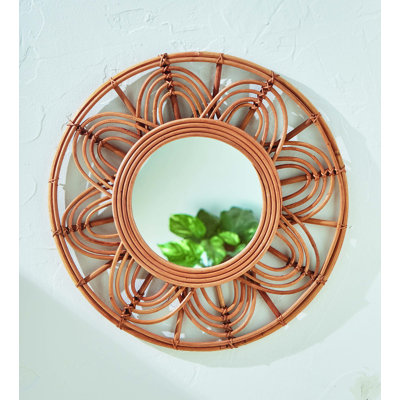 Petals Rattan Round Mirror