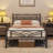88.5cm Height Metal Bed Frame with Cloud-inspired Design Headboard-1728488639-1728488638