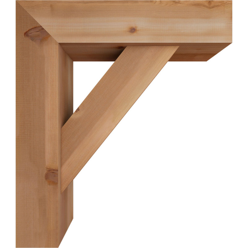 Traditional Block Bracket w/ Offset Brace, 32 x 28, 7 1/2"W Western Red Cedar (Smooth)