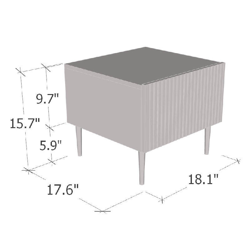 Ayan 15.7" Nightstand with Matte Finish, White