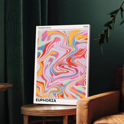 1 PC, art mural, affiche, tourbillons abstraits et vibrants, art mural sur toile, motif de marbre coloré moderne pour le salon, chambre à coucher, bureau à domicile, décor, esthétique, série Euphoria, œuvre d'art contemporaine, nostalgie, exposition personnelle 49706