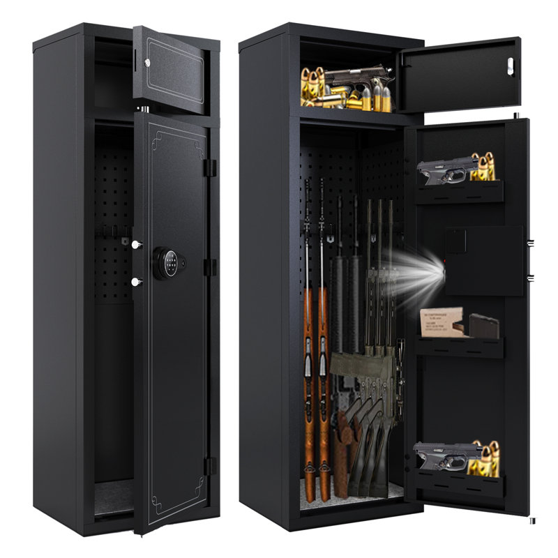 KAER 10-12 Gun Safe Gun Safes for Home Rifles and Pistols Gun Safes & Cabinets Large Rifle Safe Quick Access Gun Cabinets with Digital Keypad and 3 Adjustable Pistol Rack   