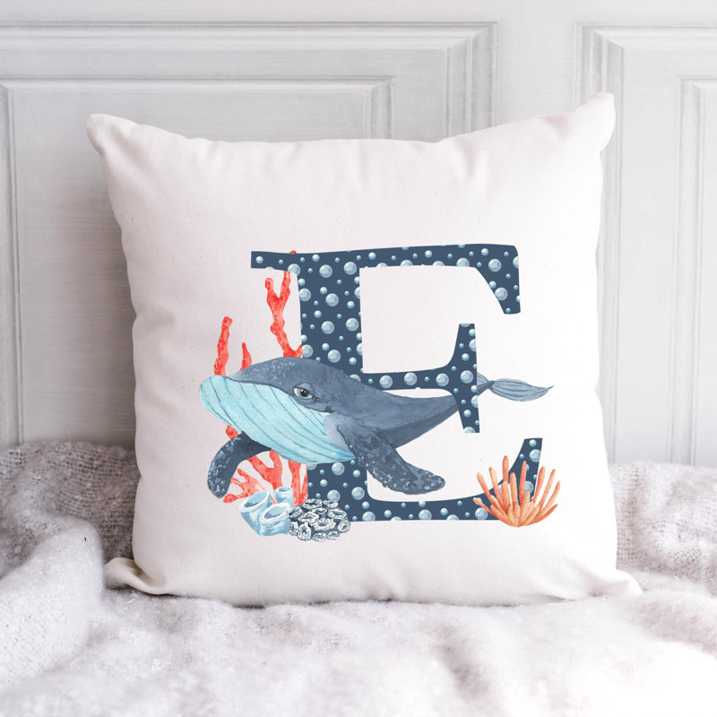 Nautical Sea Life_176 - Coussin décoratif en polyester, H 18 po x l 18 po