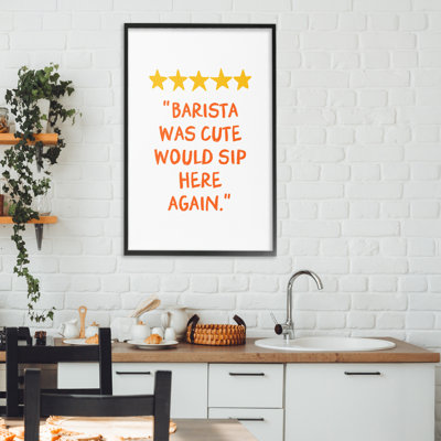 Cute Barista Rating Review Framed Giclee, design by JJ Design House LLC