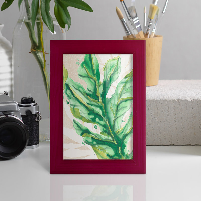 Parchment Palms IV - reproduction d'un seul cadre photo, Cadre rouge, H 6 po x l 4 po x P 1 po