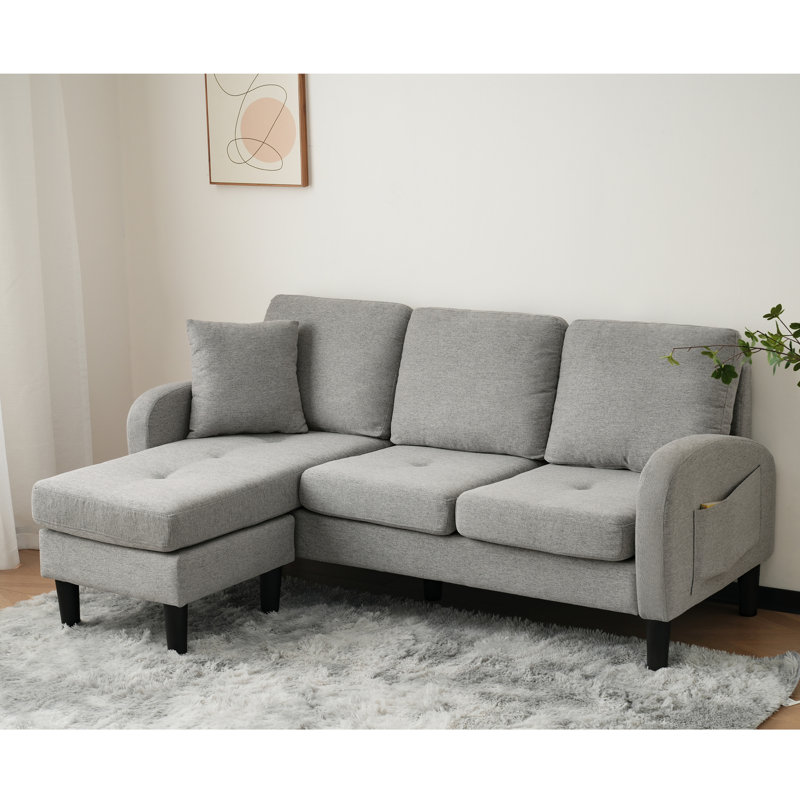 3 Seater Linen Sofa, Grey
