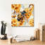 «Bee With Yellow Flowers» par Momart, art mural sur toile, 37 po x 37 po-1981375555