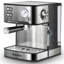 Machine à expresso professionnelle à 20 bars avec mousseur à lait, indicateur de pression et réservoir d'eau amovible - Machine à espresso, cappuccino, latte et macchiato - Simple et double, compatible avec dosette