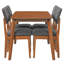 Ensemble de table de salle à manger Farmhouse pour 4, table de cuisine en bois et 4 chaises rembourrées avec structure en bois d'hévéa robuste, siège rembourré, dossier incurvé, ensemble de salle à manger peu encombrant pour la salle à manger-802323412