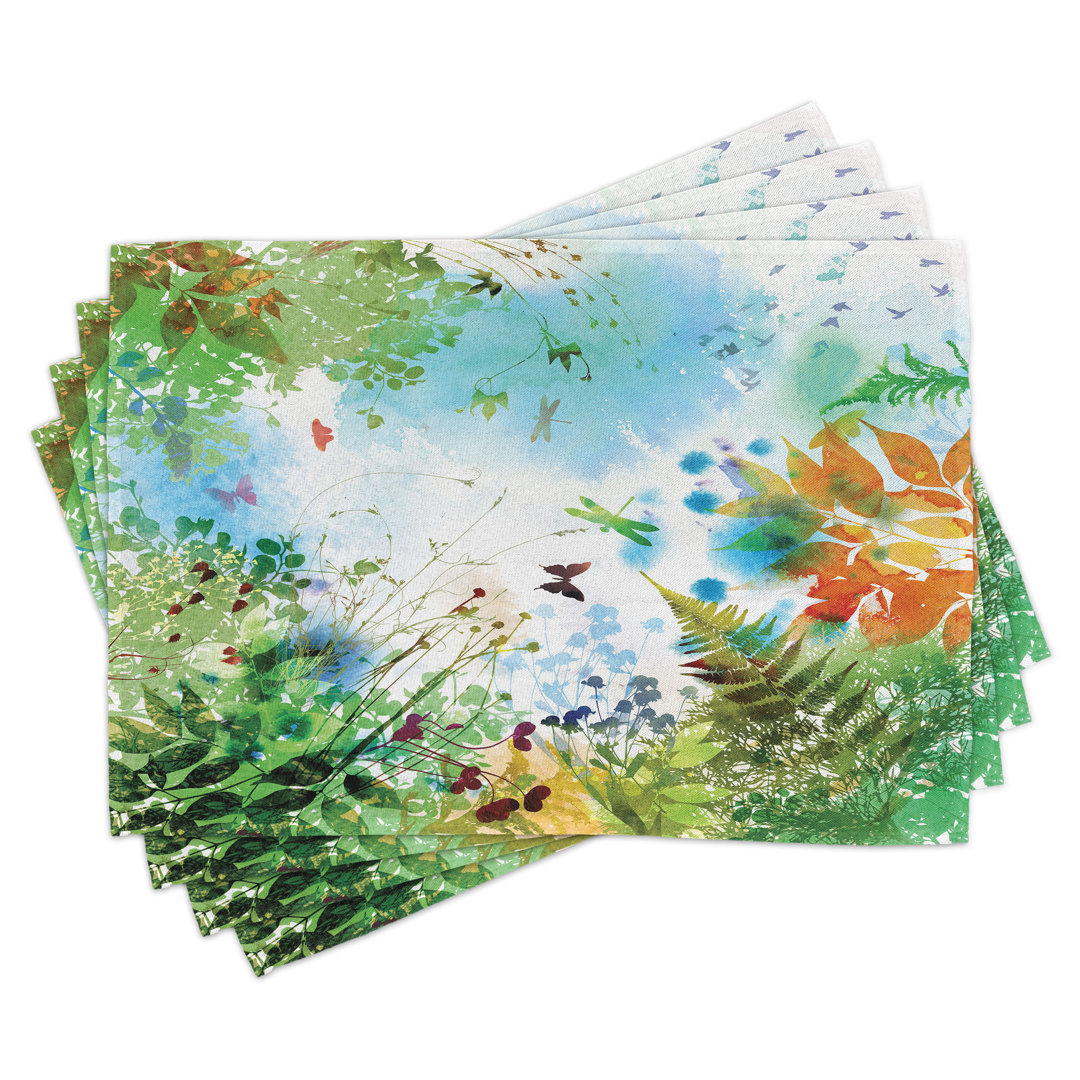 Platzdeckchen 4er-Set, Farn Flourishing Nature, mehrfarbig