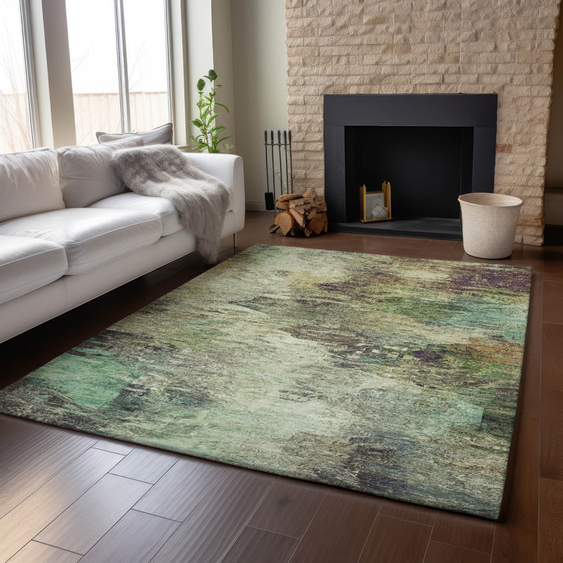 Premium Machine Washable Cerrito AMF592 Beige Rug, Rectangle 3' x 5'