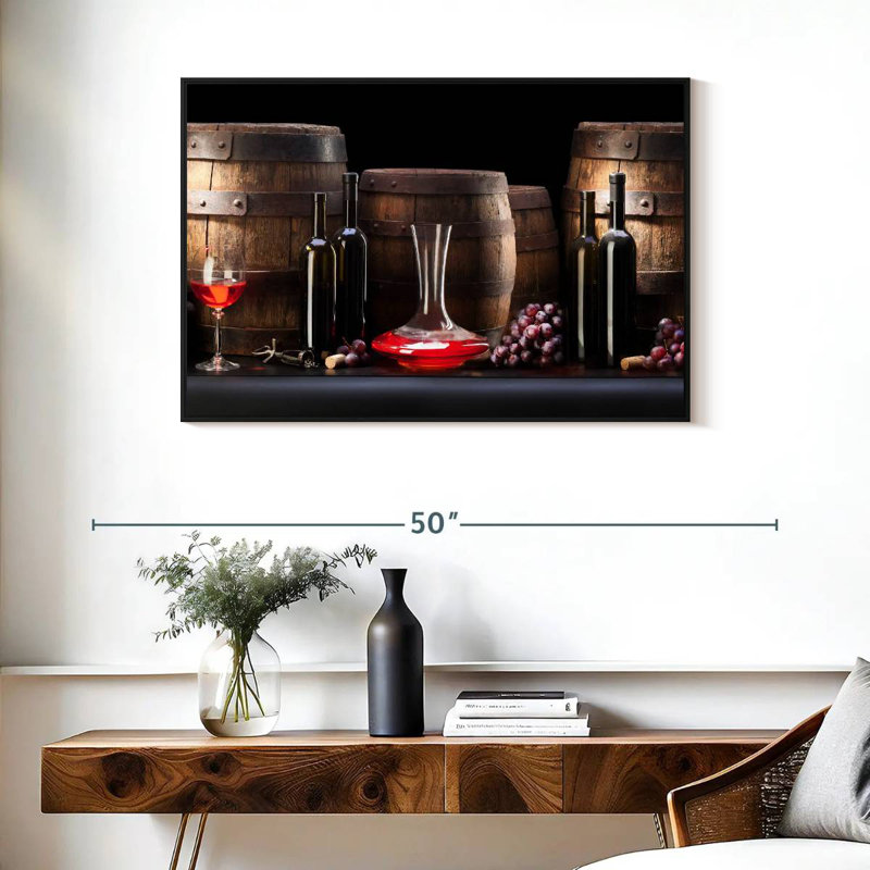 Réserve de vin, Cadre flottant noir, 37 po x 25 po