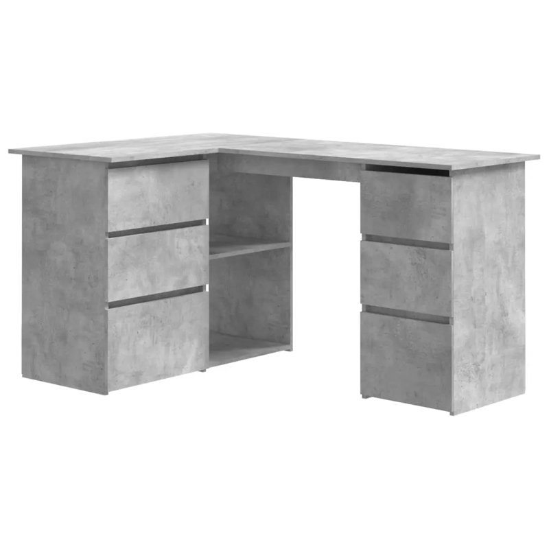 Abdirizaq Corner Computer Desk, Light Grey