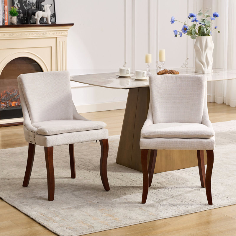 Modern Dining Chairs Set of 2, Beige