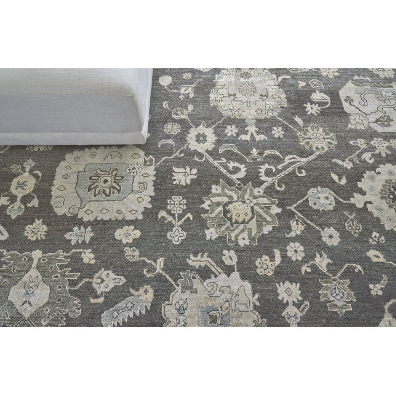 Museum Oriental Area Rug in Midnight Charcoal, Rectangle 12' x 15'