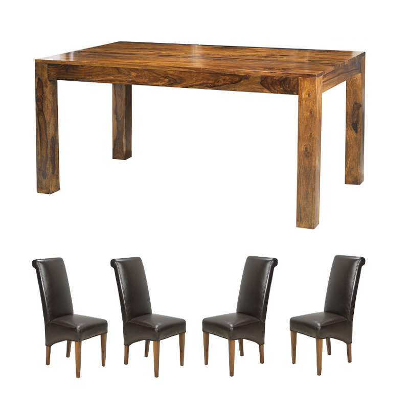 Dining Set, Beige, 90 cm W × 140 cm L
