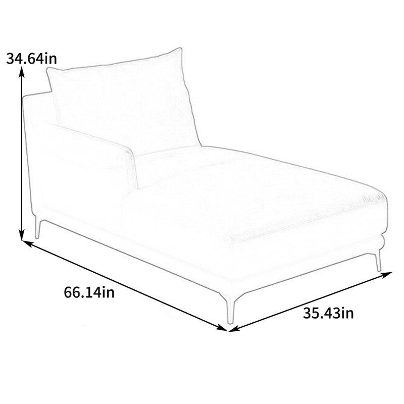 Chaise longue inclinable en similicuir, Accoudoir à droite (vu de face), Livide