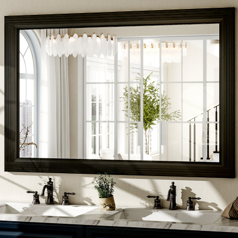 Miroir mural imperméable, 40 po x 30 po , Noir, noir, noir, noir