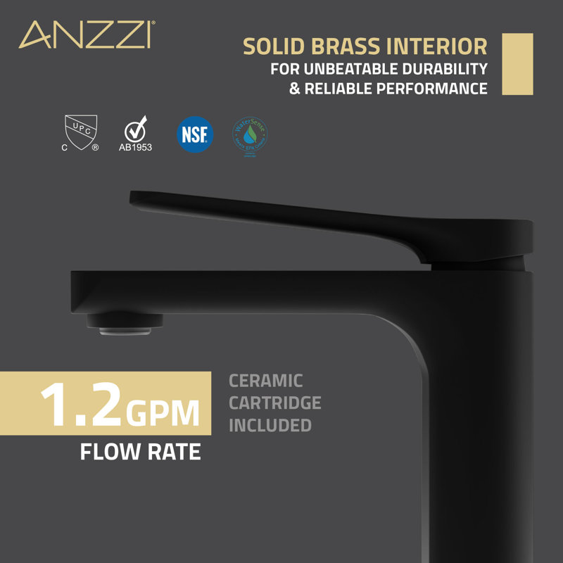 Matte Black Single-Hole Single-Handle Bathroom Faucet