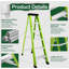 Fibreglass ladder, single side step ladder, for electrical engineering ladder structure insulation ladder,green 5steps