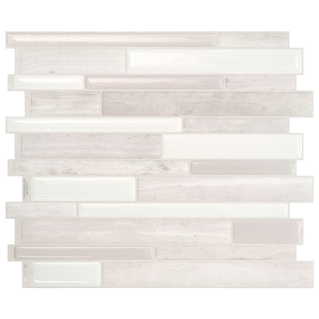 Peel and Stick Gel Backsplash Tile Milano 10" x 12" (Set of 4) Smart Tiles
