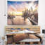Tapisserie brooklyn en polyester paysager au coucher de soleil avec accessoires suspendus inclus-28497607