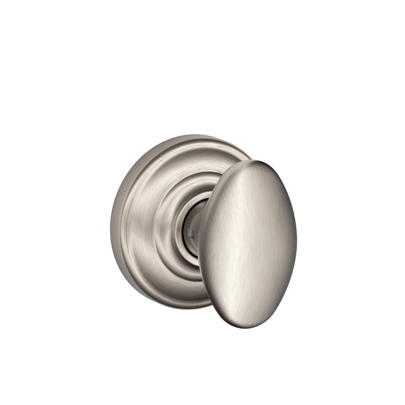 Siena Knob with Andover Trim Non-Turning Lock, Satin Nickel
