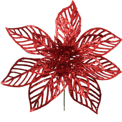 8,5 po, fleur de poinsettia rouge scintillant, décoration de Noël, idéal pour les fêtes, arrangements floraux de Noël, décoration de la maison