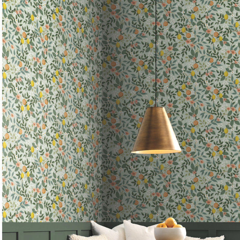 Citrus Grove Peel & Stick Wallpaper, Green/Yellow