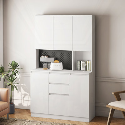 74" Kitchen Pantry Cabinet With Charging Station by Latitude Run
