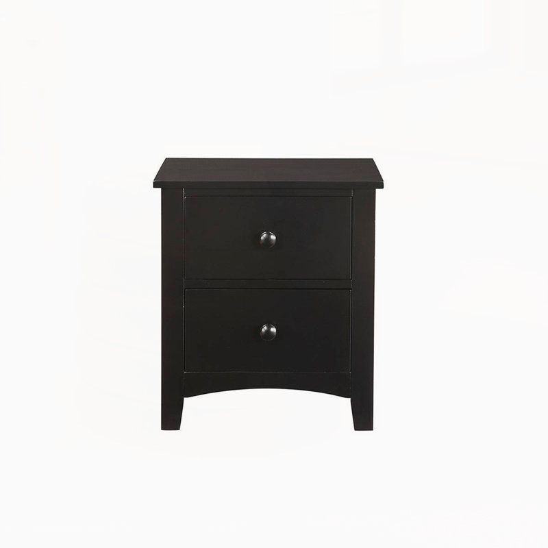 Table de chevet moderne avec tiroirs, Noir