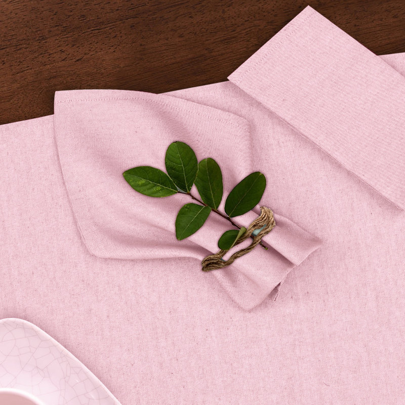 Serviette carrée en polyester et coton, Rose
