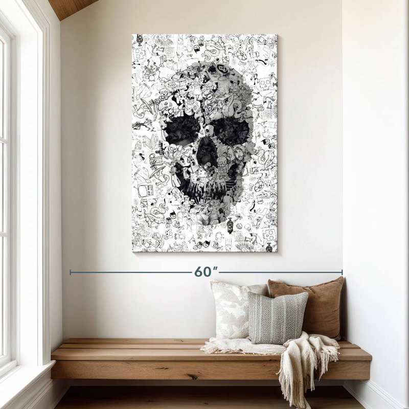 Kerner Doodle Skull, 48" H x 32" W
