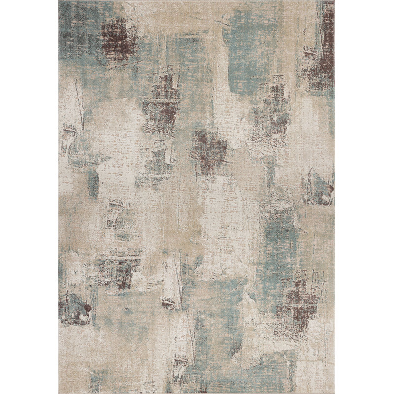 Tapis de zone beige abstrait Cobb, Rectangle 3 pi 9 po x 5 pi 5 po