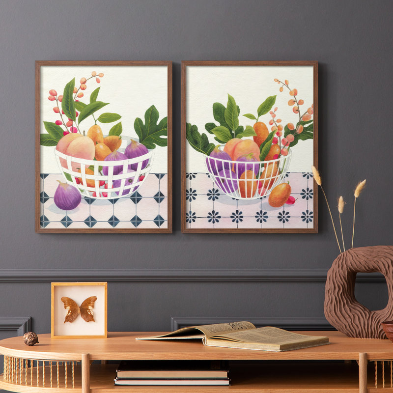 «Bright Fruit I», reproduction encadrée de qualité supérieure - prête à être accrochée - aucun clou requis - aucun clou requis