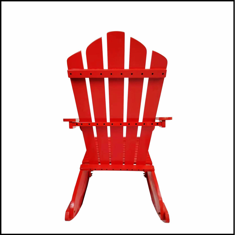 Reclining Wooden Outdoor Rocking Adirondack Chair for Ultimate Relaxation and Comfort, Perfect for Patio and Garden